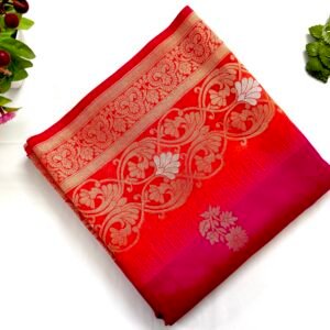 Divya Raga - Elegant magenta pink saree with floral motif’s
