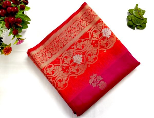 Divya Raga - Elegant magenta pink saree with floral motif’s